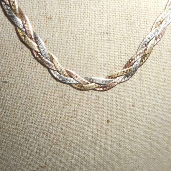 Sterling Braided Choker, Vior Italy - Picture 3 of 3
